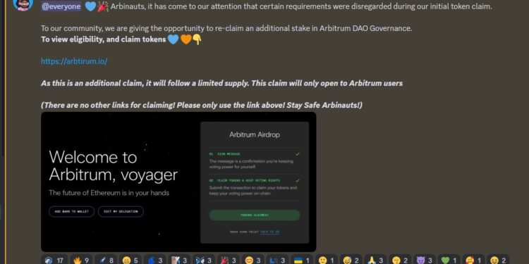 Arbitrum官方Discord被黑客入侵！发布空投钓鱼链接 (https://www.qianyan.tech/) 区块链 第1张