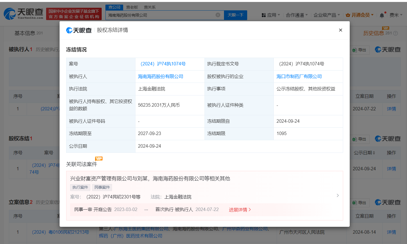 海南海药所持5.6亿股权被冻结 (https://www.qianyan.tech/) 互联网 第1张