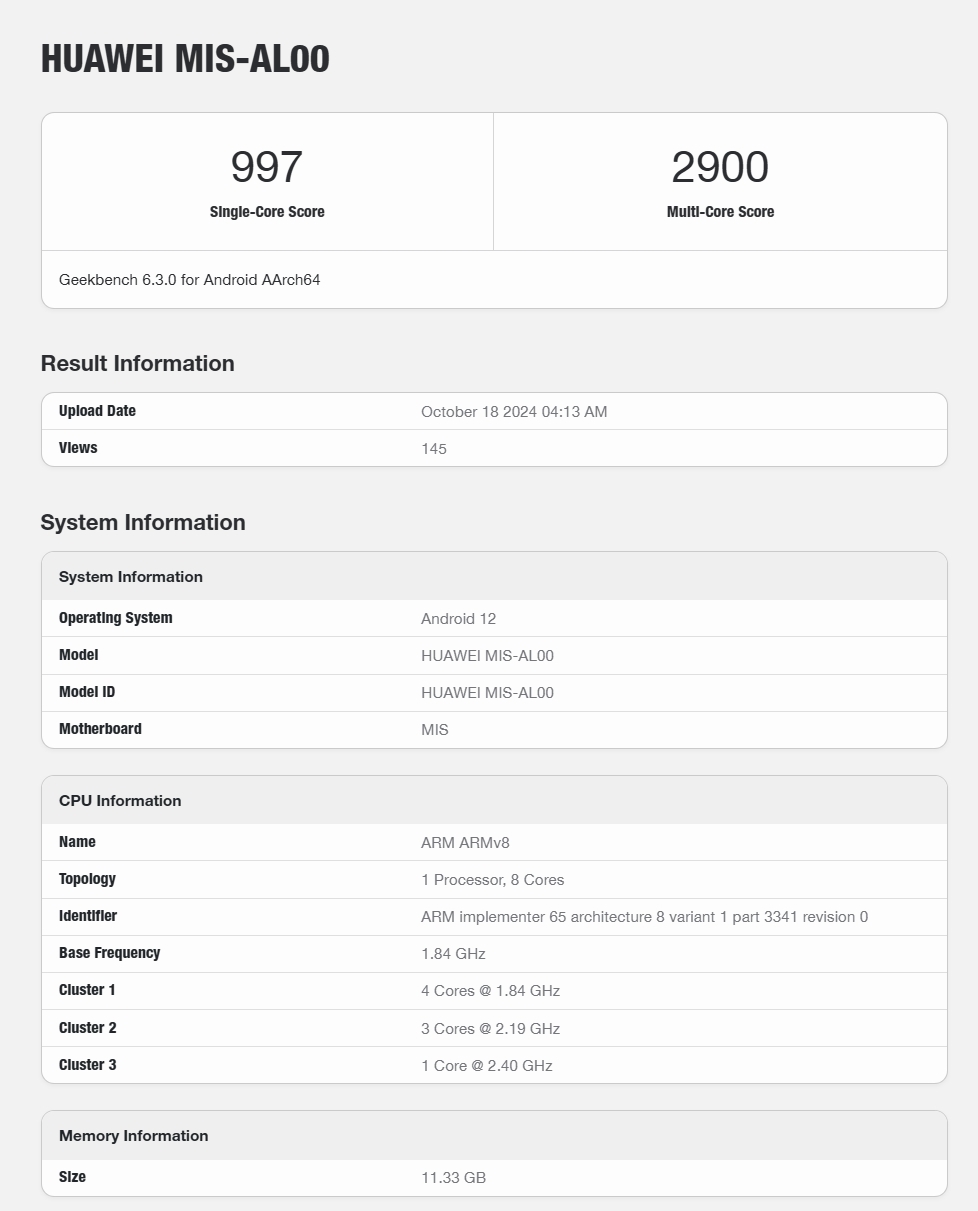 华为nova 13 Pro跑分数据曝光：搭载麒麟8000、预装鸿蒙4.2 - Huawei 华为  (https://www.qianyan.tech/) 头条 第2张