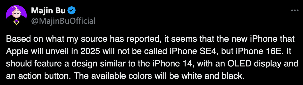 苹果计划将iPhone SE 4命名为iPhone 16E 采用类似iPhone 14的设计 - Apple iPhone  (https://www.qianyan.tech/) 头条 第3张